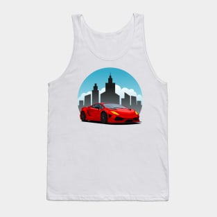 Red Lamborghini in the City Tank Top